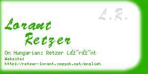 lorant retzer business card